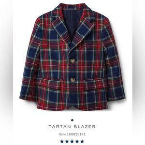 Janie and Jack boys wool Tartan blazer size 5 NWT
